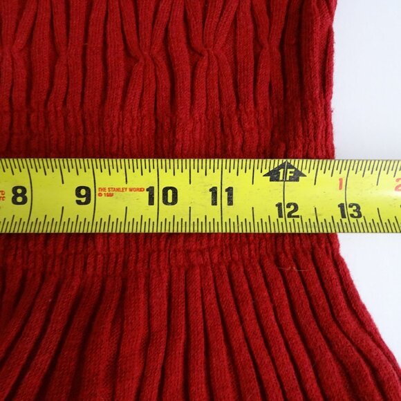 Sparrow Red Knit Sweater Dress Women Size L Wool Angora Blend Scoop Neck FLAW - Picture 8 of 10